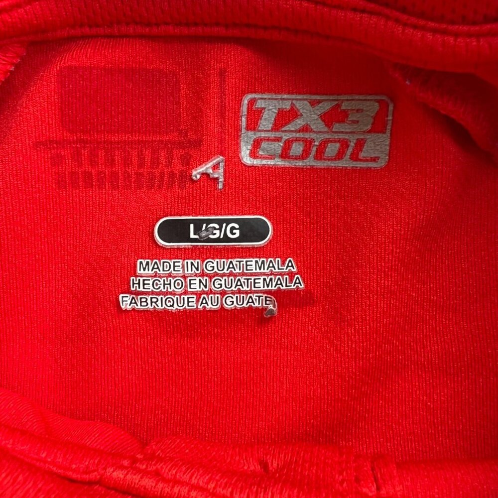 Texas Rangers Baseball TX3 Cool Red Polo Shirt Size L/G Mens Athletic Fit - Picture 6 of 10